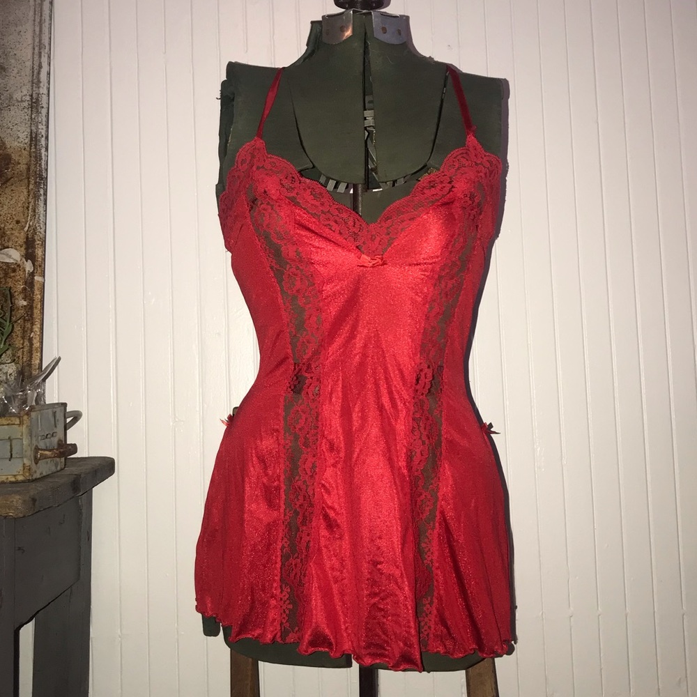 Sexy red Lace lingerie slip